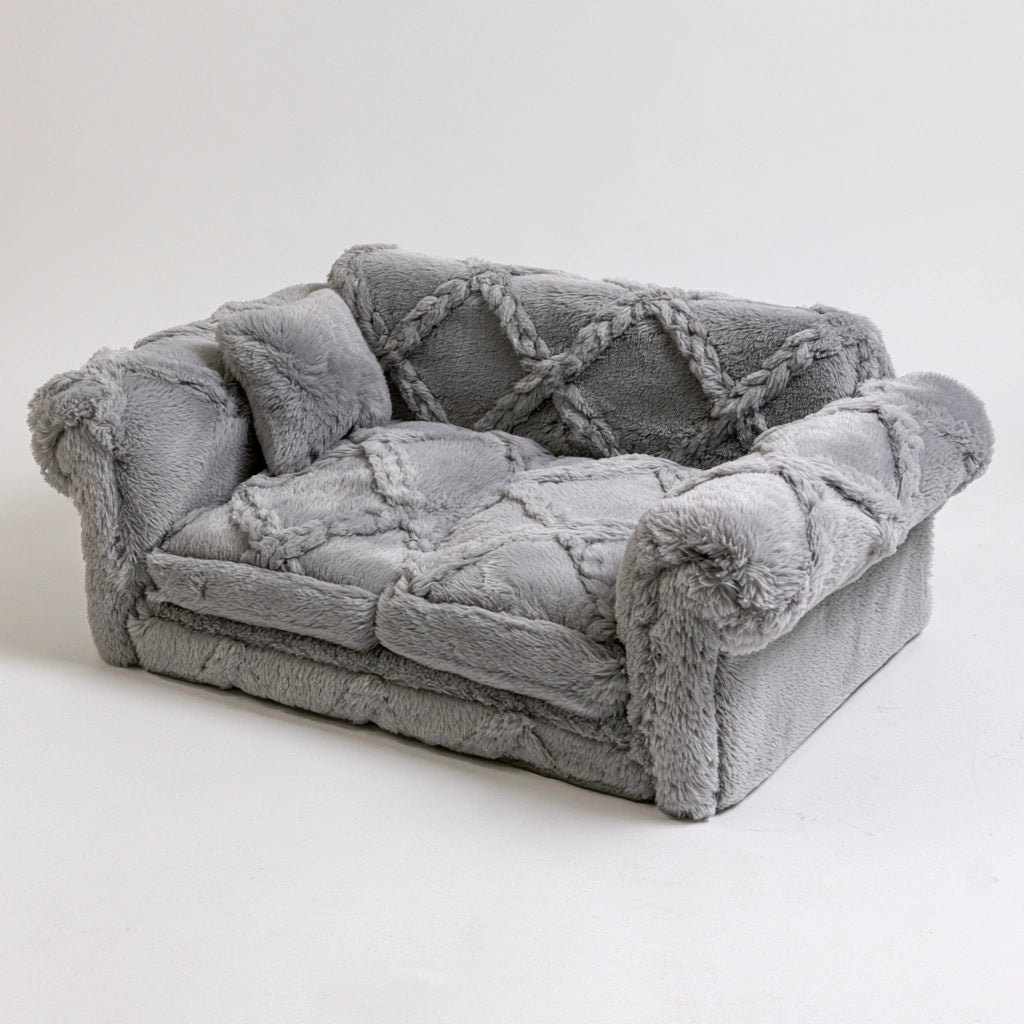 Gepolstertes Haustiersofa, mit klarer Formgebung, Farbe: grau