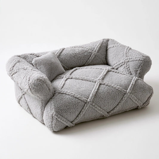 Gepolstertes Haustiersofa, mit klarer Formgebung, Farbe: grau