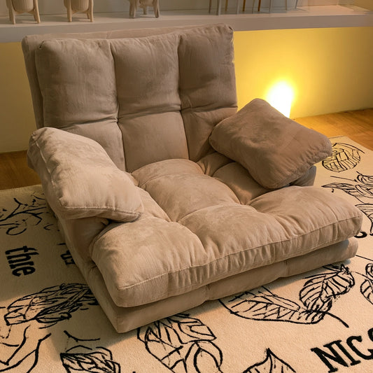 Bodensessel zum Entspannen, mit Stoffbezug, Farbe: beige