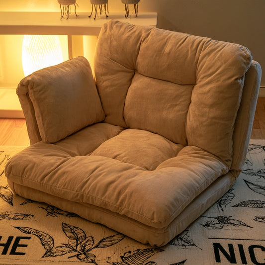 Bodensessel zum Entspannen, mit Stoffbezug, Farbe: beige