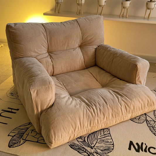 Bodensessel zum Entspannen, mit Stoffbezug, Farbe: beige